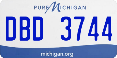 MI license plate DBD3744