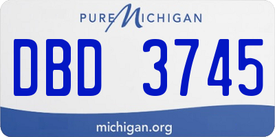 MI license plate DBD3745