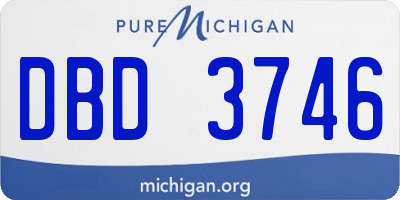 MI license plate DBD3746