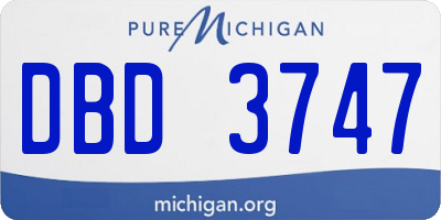 MI license plate DBD3747