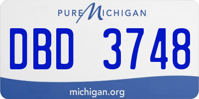 MI license plate DBD3748