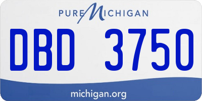 MI license plate DBD3750