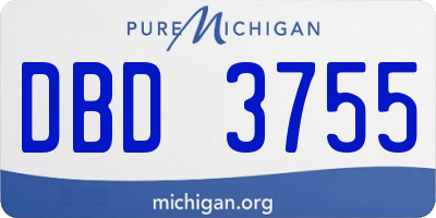 MI license plate DBD3755