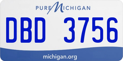 MI license plate DBD3756