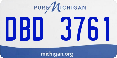 MI license plate DBD3761