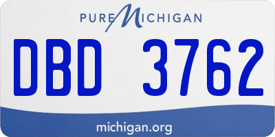 MI license plate DBD3762
