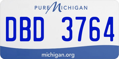 MI license plate DBD3764
