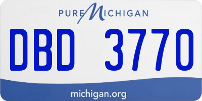 MI license plate DBD3770