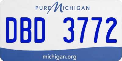 MI license plate DBD3772