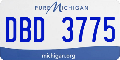 MI license plate DBD3775