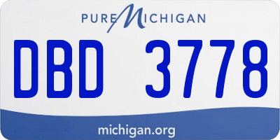 MI license plate DBD3778