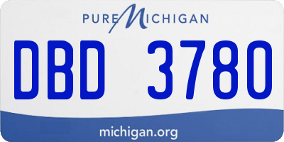 MI license plate DBD3780