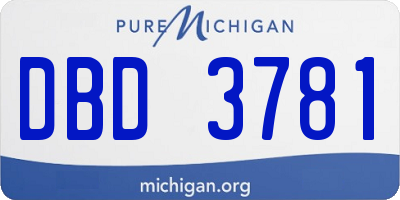 MI license plate DBD3781