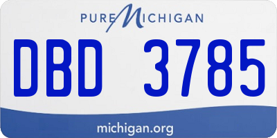 MI license plate DBD3785