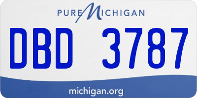 MI license plate DBD3787