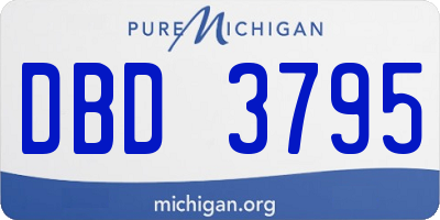 MI license plate DBD3795