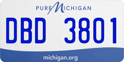MI license plate DBD3801
