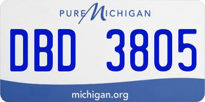 MI license plate DBD3805