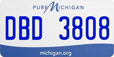 MI license plate DBD3808