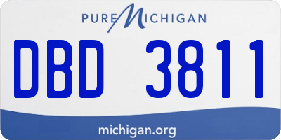 MI license plate DBD3811
