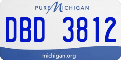 MI license plate DBD3812