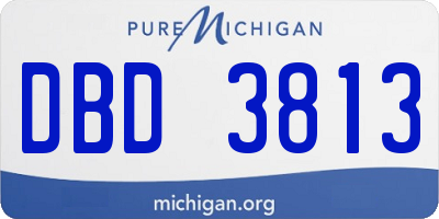 MI license plate DBD3813