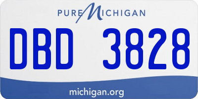 MI license plate DBD3828