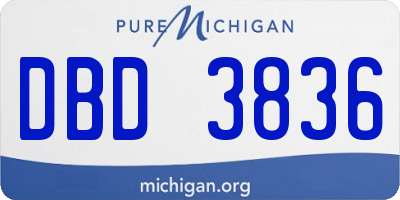 MI license plate DBD3836