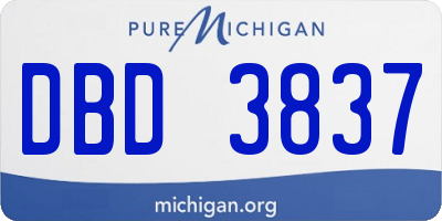MI license plate DBD3837