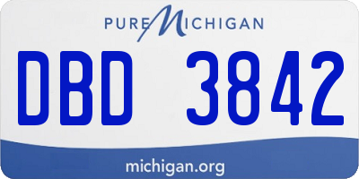 MI license plate DBD3842