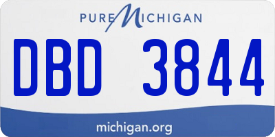 MI license plate DBD3844
