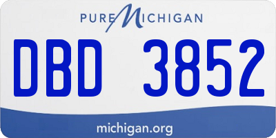 MI license plate DBD3852