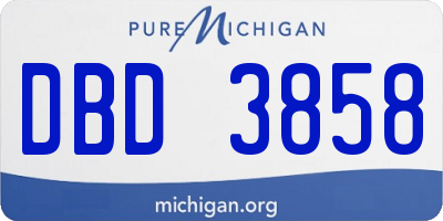 MI license plate DBD3858