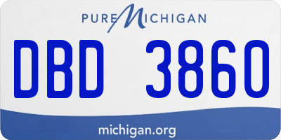 MI license plate DBD3860