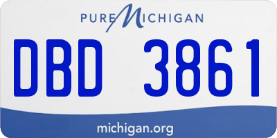 MI license plate DBD3861
