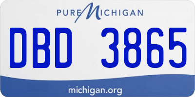MI license plate DBD3865