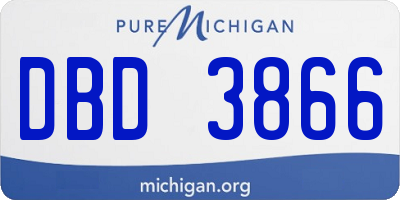 MI license plate DBD3866