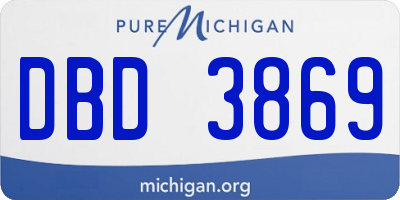 MI license plate DBD3869