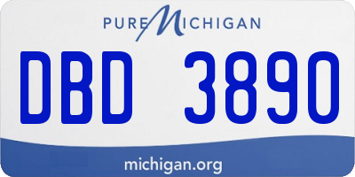 MI license plate DBD3890
