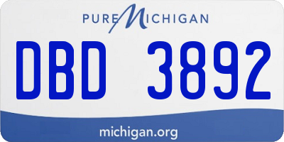 MI license plate DBD3892