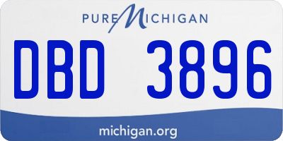 MI license plate DBD3896