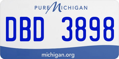 MI license plate DBD3898