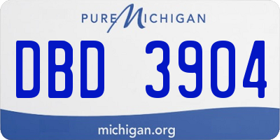 MI license plate DBD3904