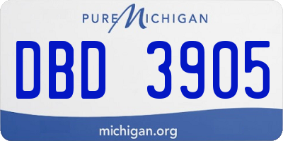 MI license plate DBD3905