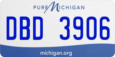 MI license plate DBD3906
