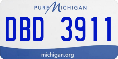 MI license plate DBD3911