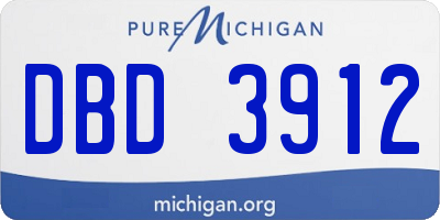 MI license plate DBD3912