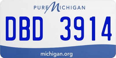 MI license plate DBD3914