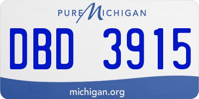 MI license plate DBD3915