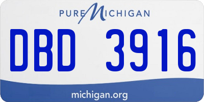 MI license plate DBD3916